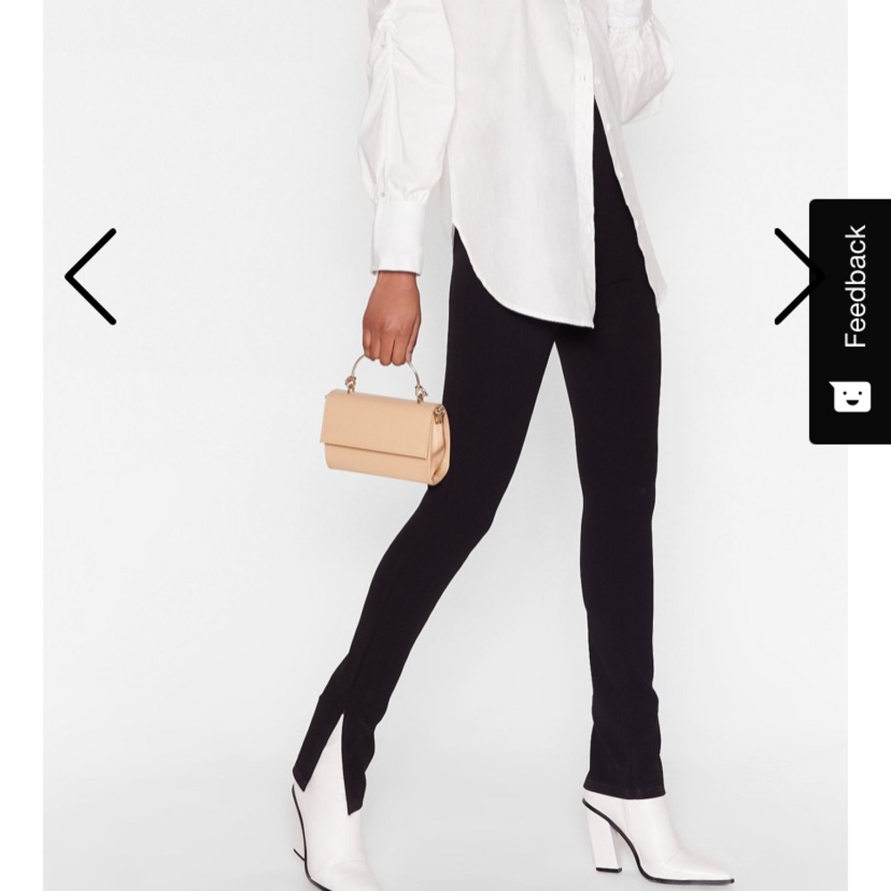 Black pants with slit